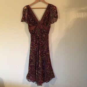 To The Max 6 Dress Floral Maroon